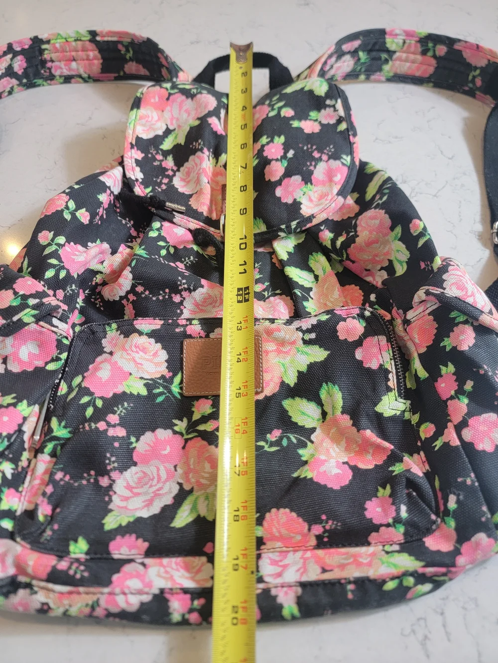 PINK Victoria's Secret Floral Backpack Y2K Canvas back to School